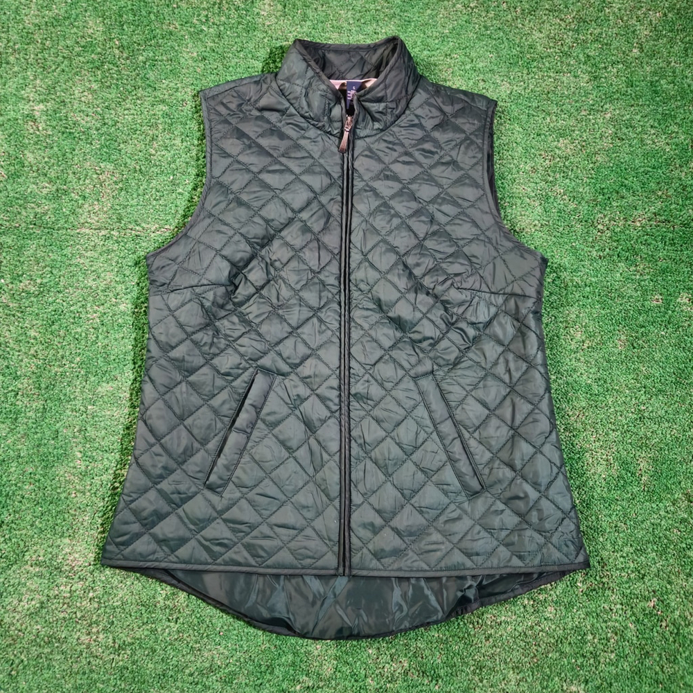 Karen Scott Sport Green Quilted Zip Up Puffer Vest Womens Size Small